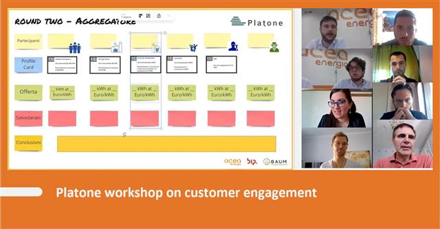 Virtual workshop on customer engagement for the Italian demo | © Platone Consortium 2020