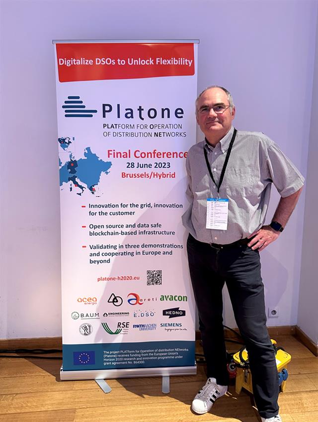 Platone project coordinator Antonello Monti from RWTH Aachen at InnoGrid 2023